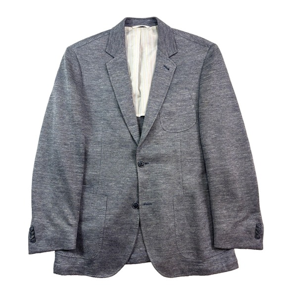 Flynt Babbit 40R Blazer Jacket sport suit coat hopsack Linen soft shoulder‎